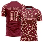 Maglia da calcio personalizzata Crimson Cream Abstract Network Splash Sublimazione Uniforme da calcio Maglia da calcio personalizzata Crimson Cream Abstract Network Splash Sublimazione Uniforme da calcio