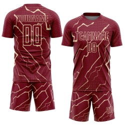 Maglia da calcio personalizzata Crimson City Cream Lightning stampata a sublimazione