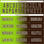 Maglia da calcio personalizzata con stampa a sublimazione, sfumatura verde neon marrone-bianco Maglia da calcio personalizzata con stampa a sublimazione, sfumatura verde neon marrone-bianco